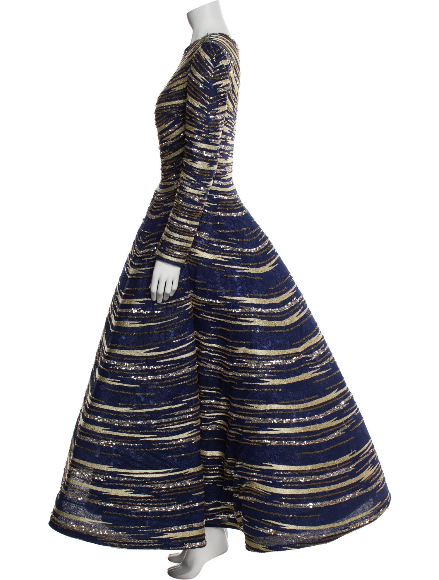 Saiid Kobeisy Striped Long Dress