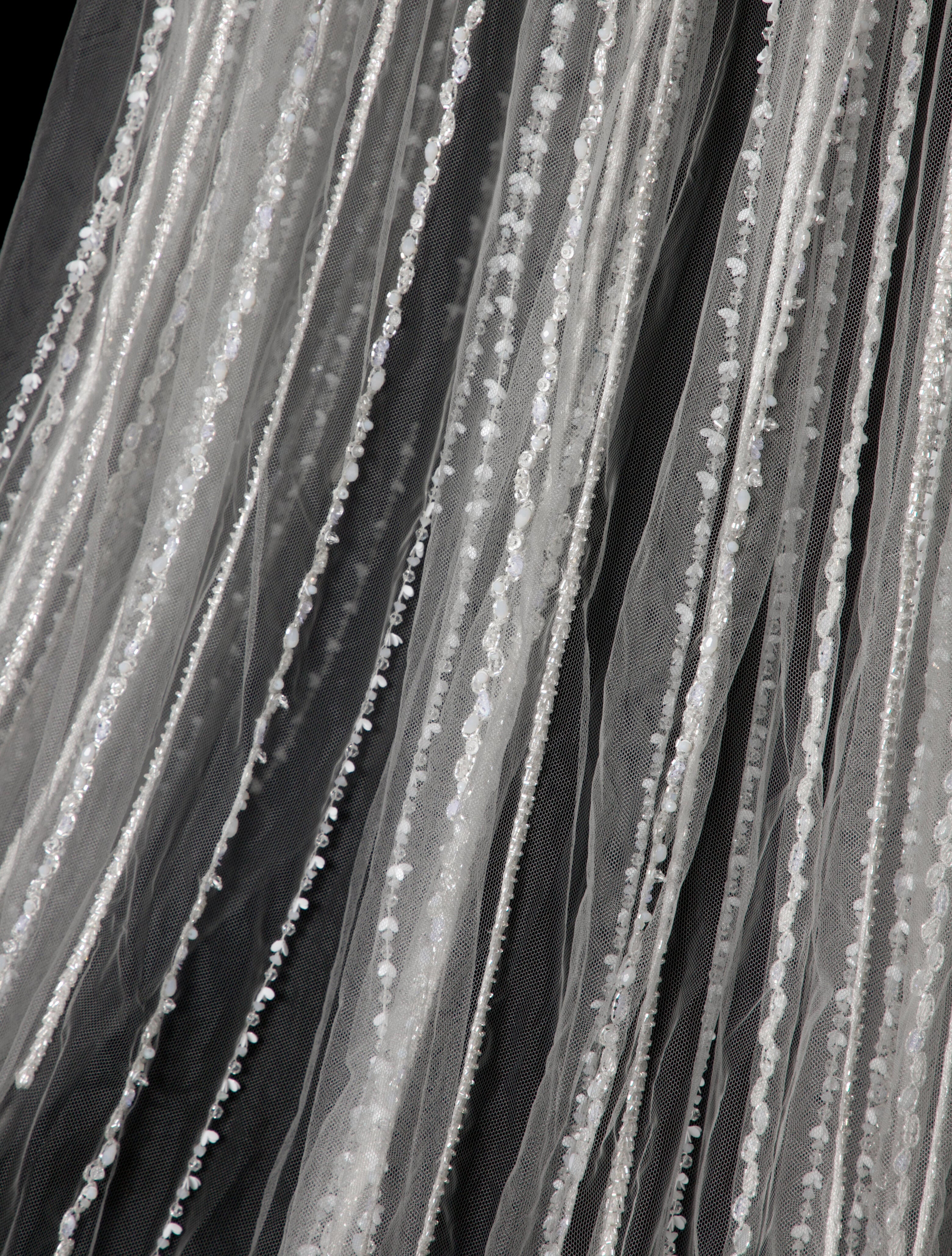 Saiid Kobeisy Beaded Tulle Veil w/ Tags