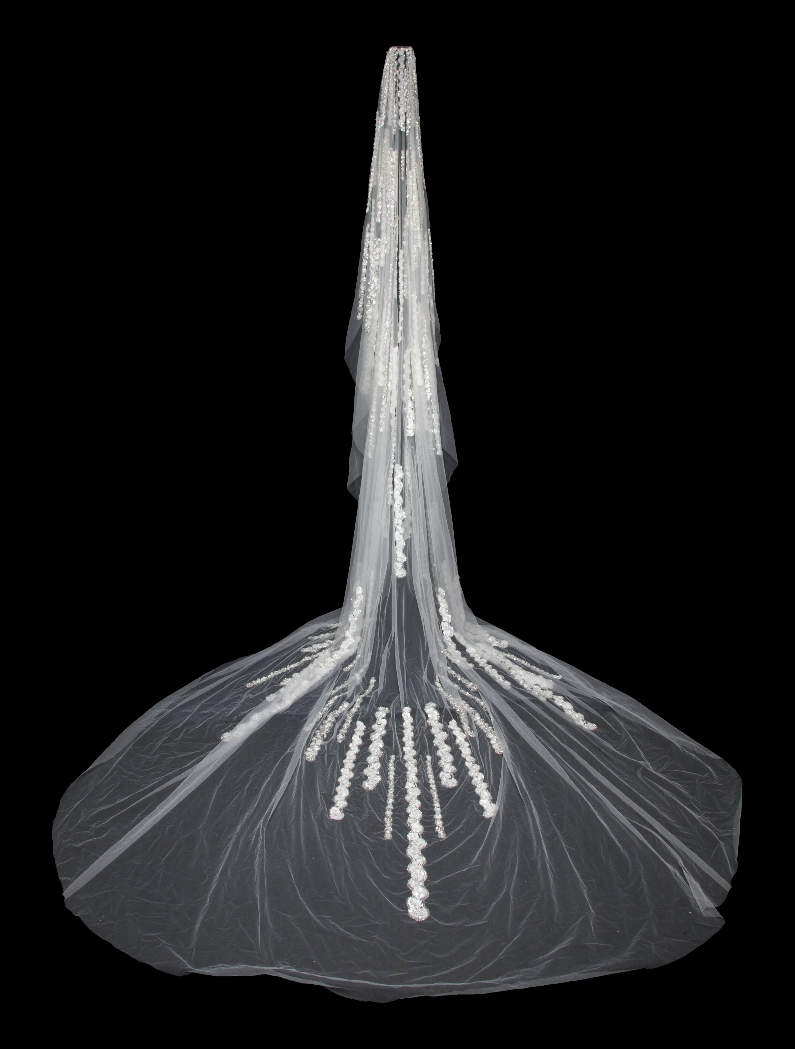 Saiid Kobeisy Tulle Beaded Veil w/ Tags