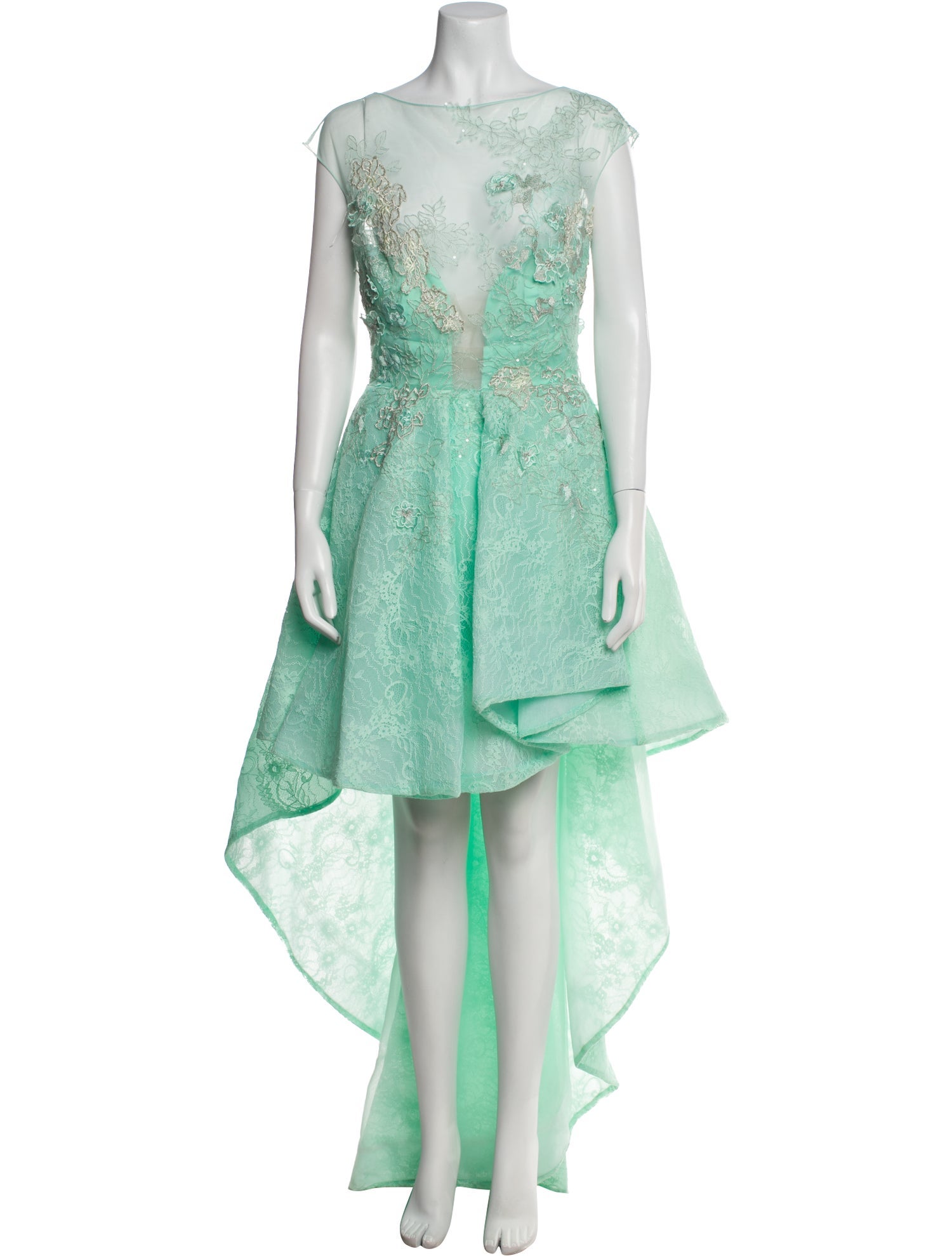 Saiid Kobeisy Lace Pattern Mini Dress