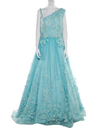 Saiid Kobeisy Lace Pattern Long Dress