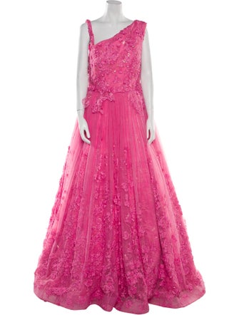 Saiid Kobeisy Lace Pattern Long Dress