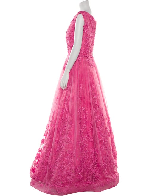 Saiid Kobeisy Lace Pattern Long Dress