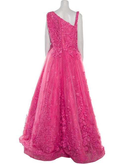 Saiid Kobeisy Lace Pattern Long Dress