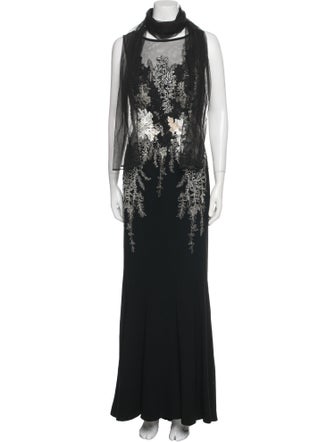 Saiid Kobeisy Graphic Print Long Dress