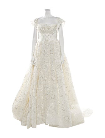 Saiid Kobeisy Lace Pattern Long Dress