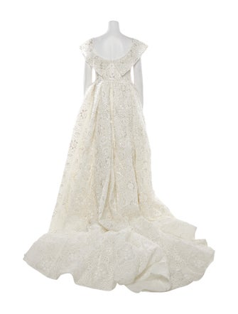 Saiid Kobeisy Lace Pattern Long Dress