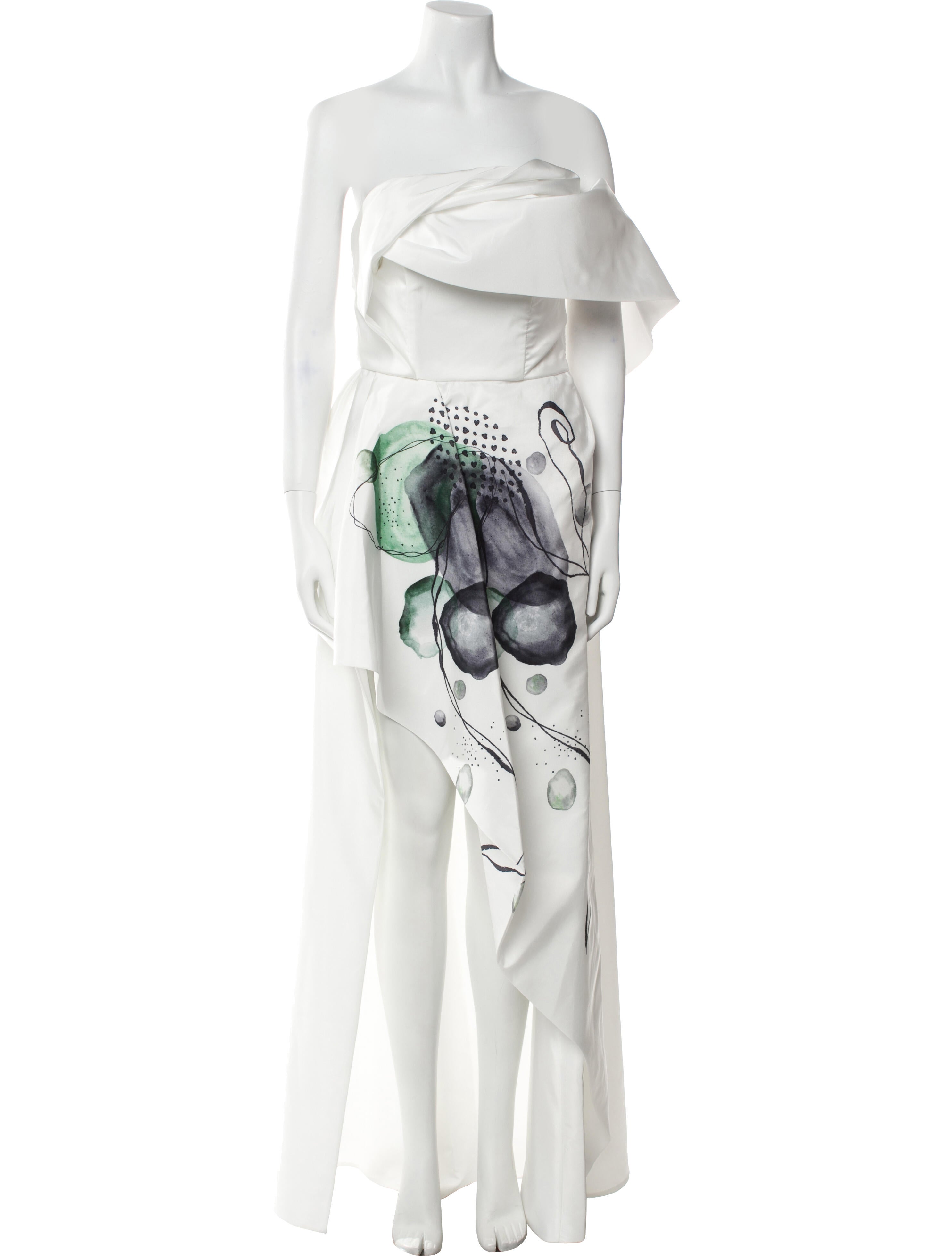 Saiid Kobeisy Graphic Print Long Dress w/ Tags