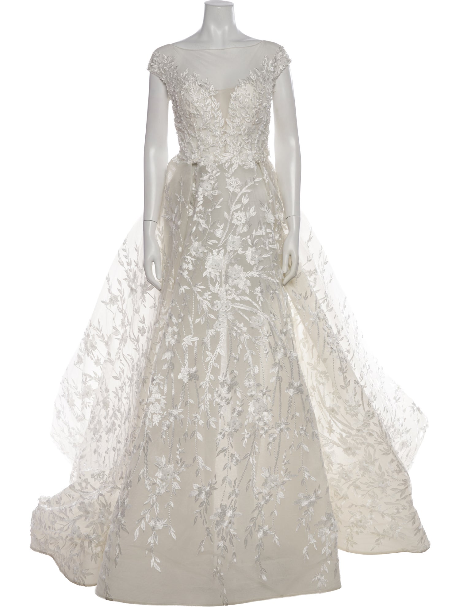 Saiid Kobeisy Lace Pattern Long Dress