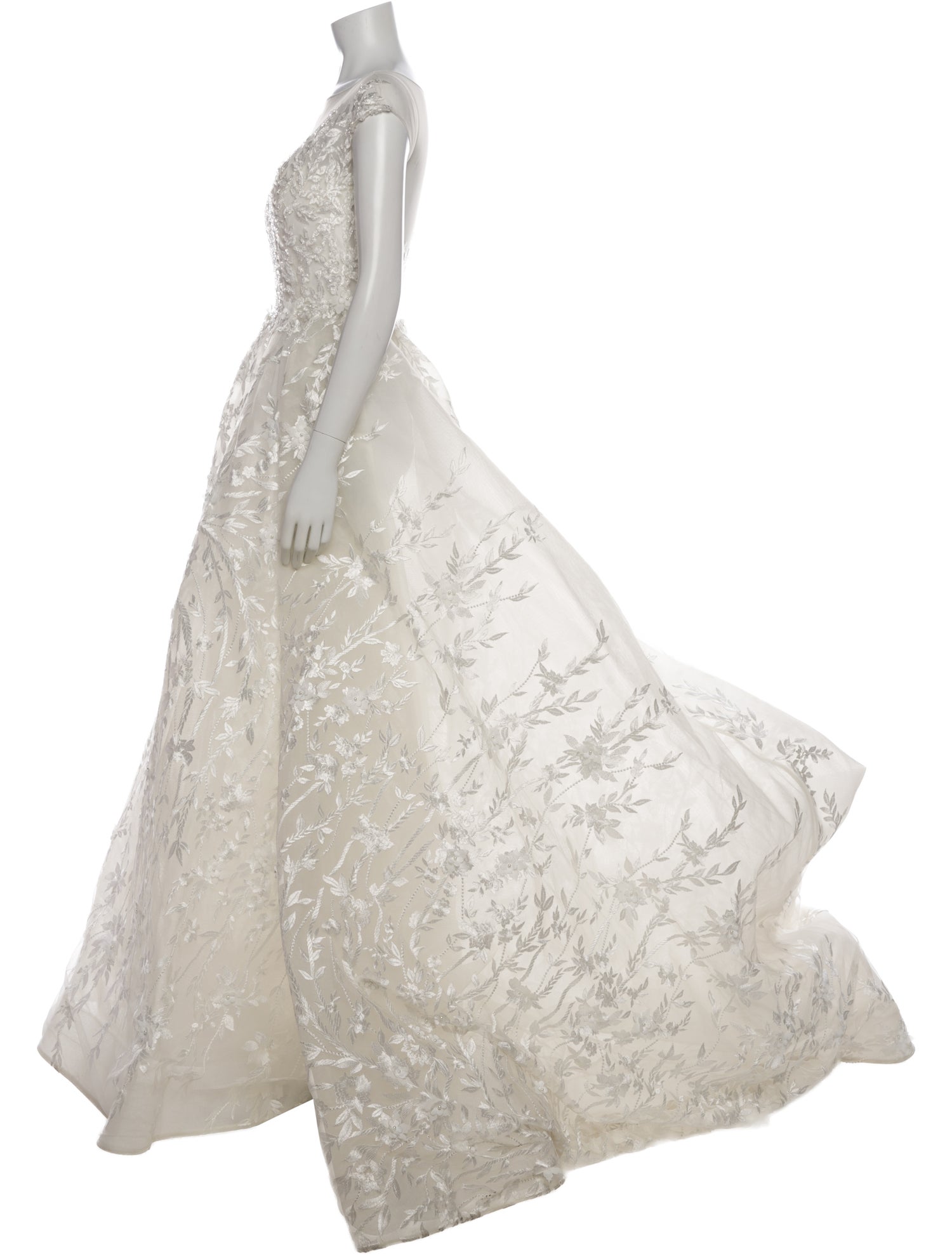 Saiid Kobeisy Lace Pattern Long Dress