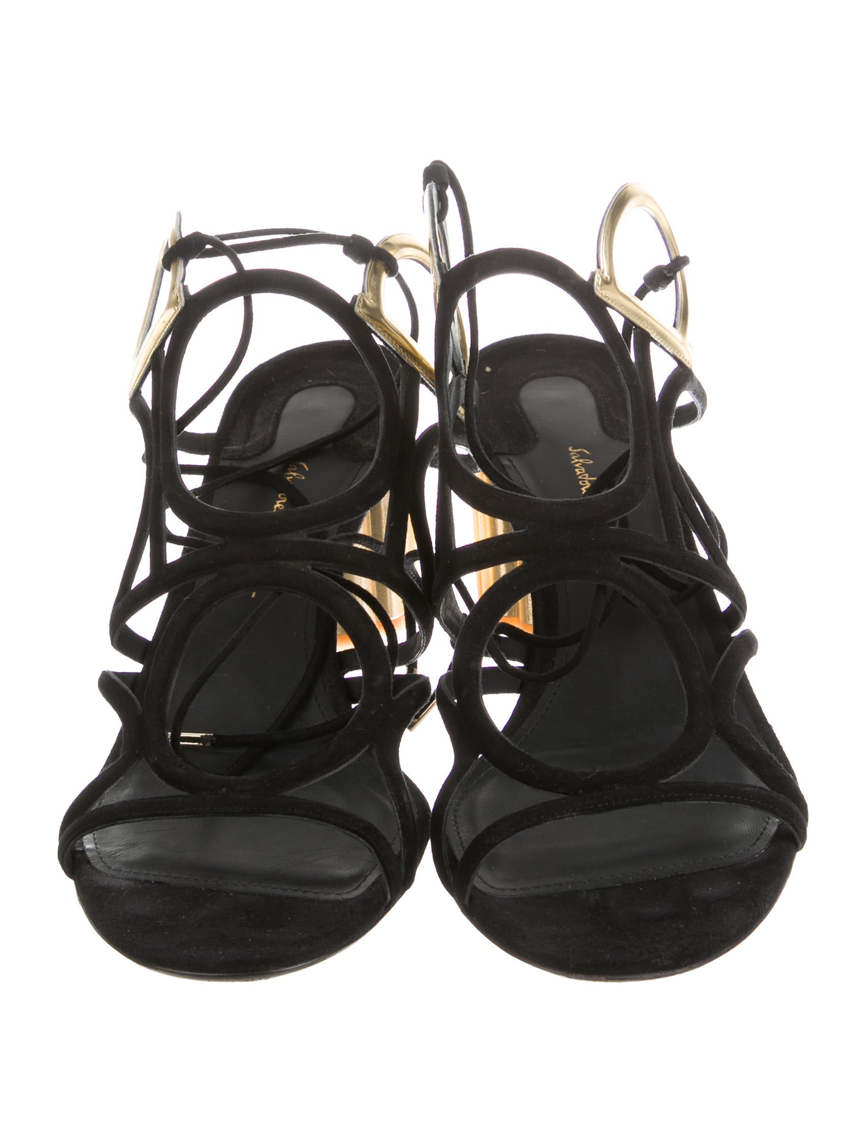 Salvatore Ferragamo Suede Caged Sandals - Shoes - SAL111777 | The RealReal