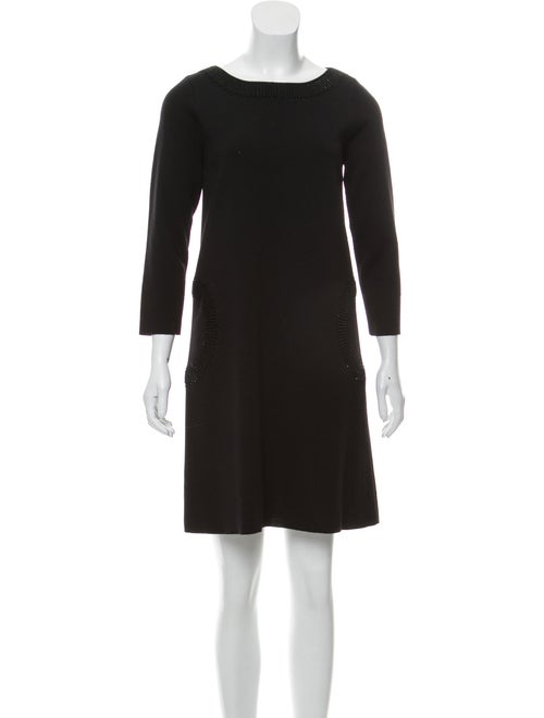 Salvatore Ferragamo Wool Sweater Dress Black
