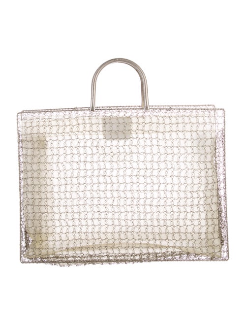 Salvatore Ferragamo Wire Crochet Tote Silver
