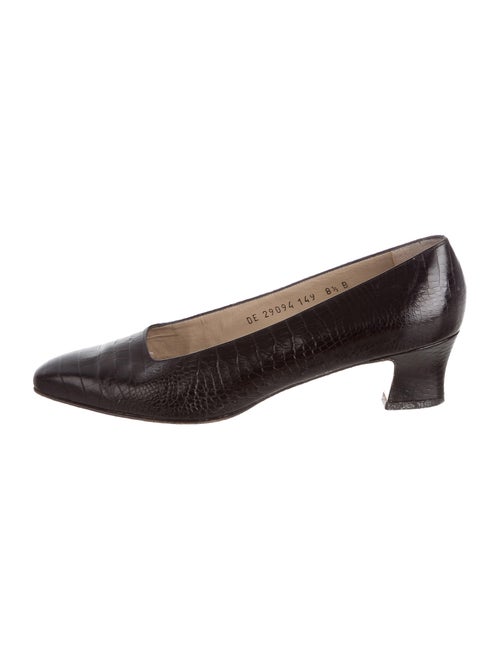 Salvatore Ferragamo Crocodile Pumps Black