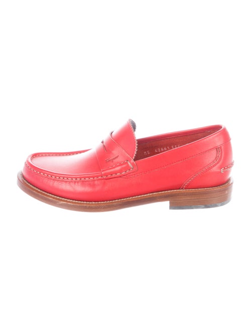 Salvatore Ferragamo Leather Penny Loafers red