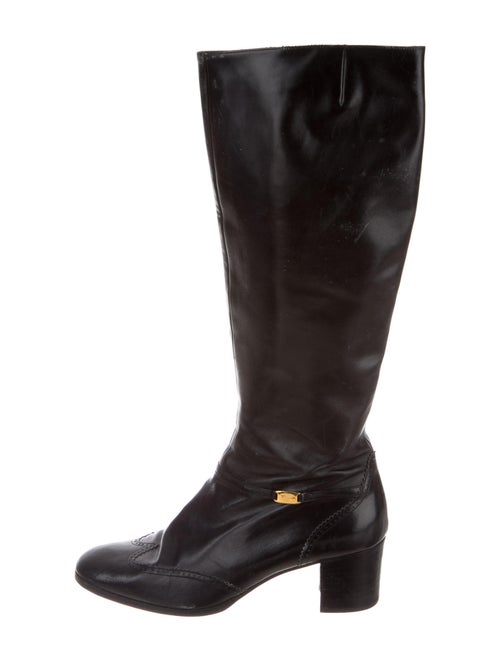 Salvatore Ferragamo Leather Riding Boots Black