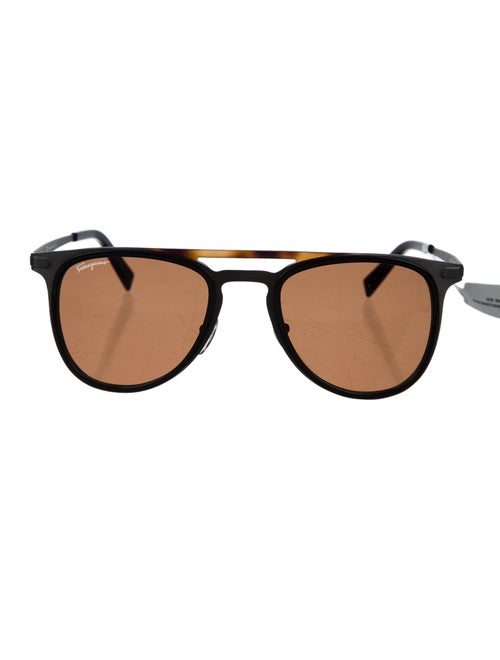 Salvatore Ferragamo Tinted Aviator Sunglasses brow