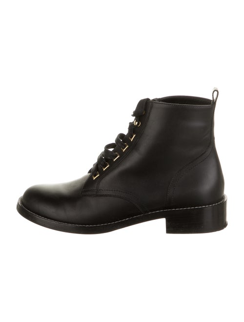 Salvatore Ferragamo Leather Combat Boots Black