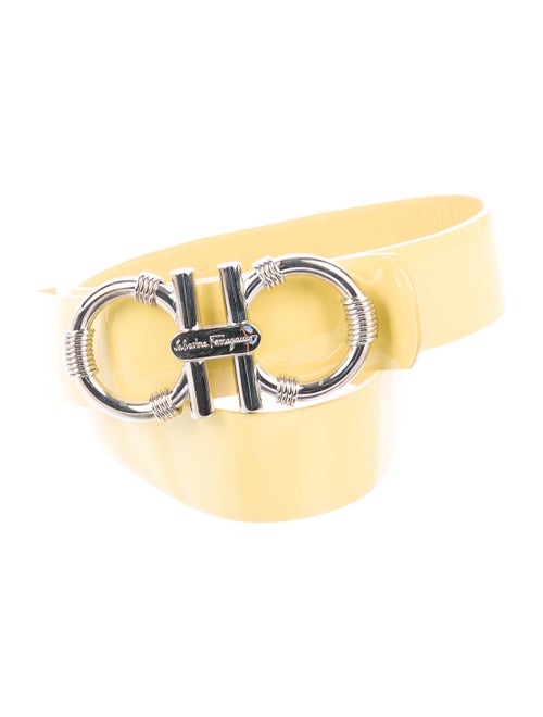 Salvatore Ferragamo Gancini Reversible Belt Yellow