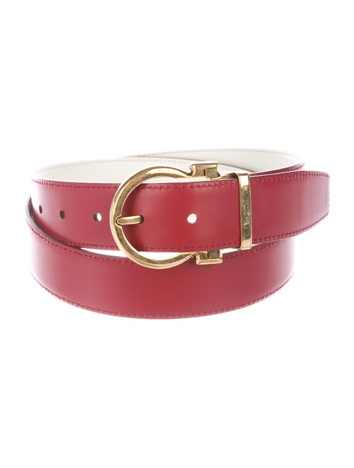 Salvatore Ferragamo Gancini Leather Belt Red