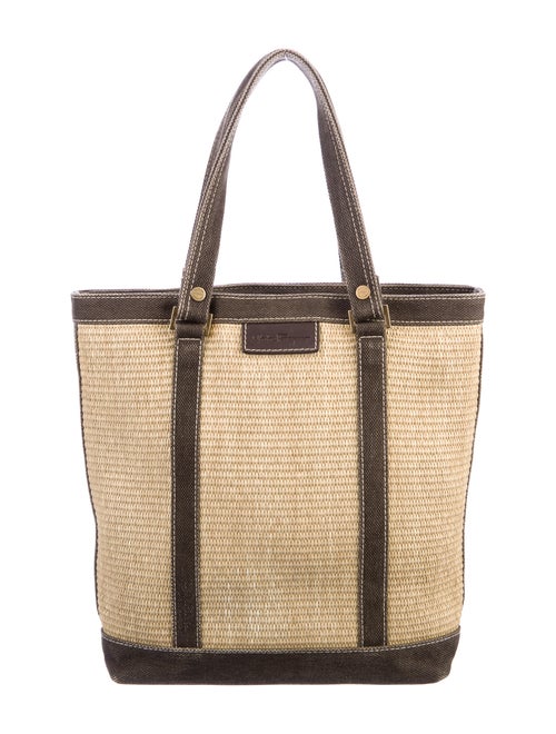 Salvatore Ferragamo Straw Shoulder Bag Brown