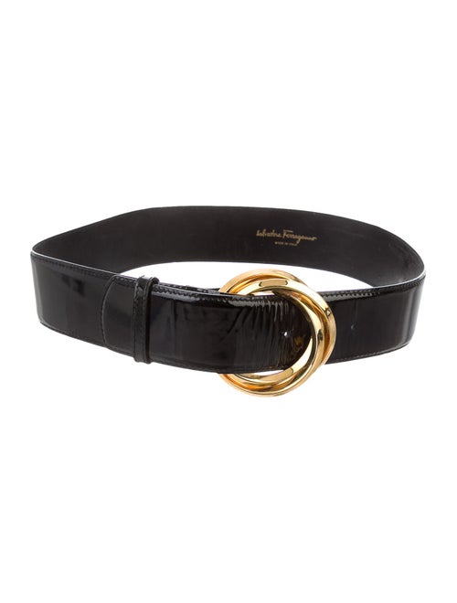 Salvatore Ferragamo Patent Leather Wide Waist Belt