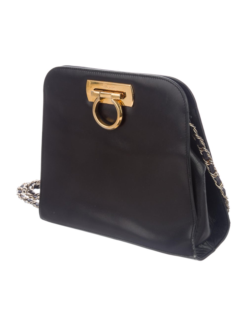 Salvatore Ferragamo Vintage Gancio Chain Bag Black Shoulder Bags