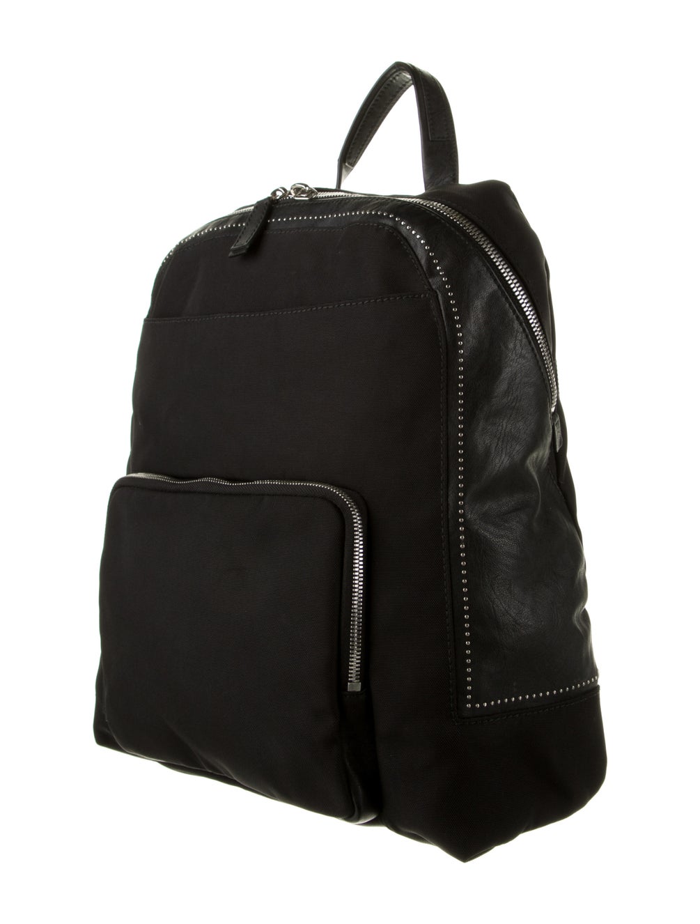 Salvatore Ferragamo Leather Trim Studded Backpack Black Backpacks