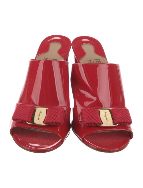 Salvatore Ferragamo Patent Leather Printed Slides