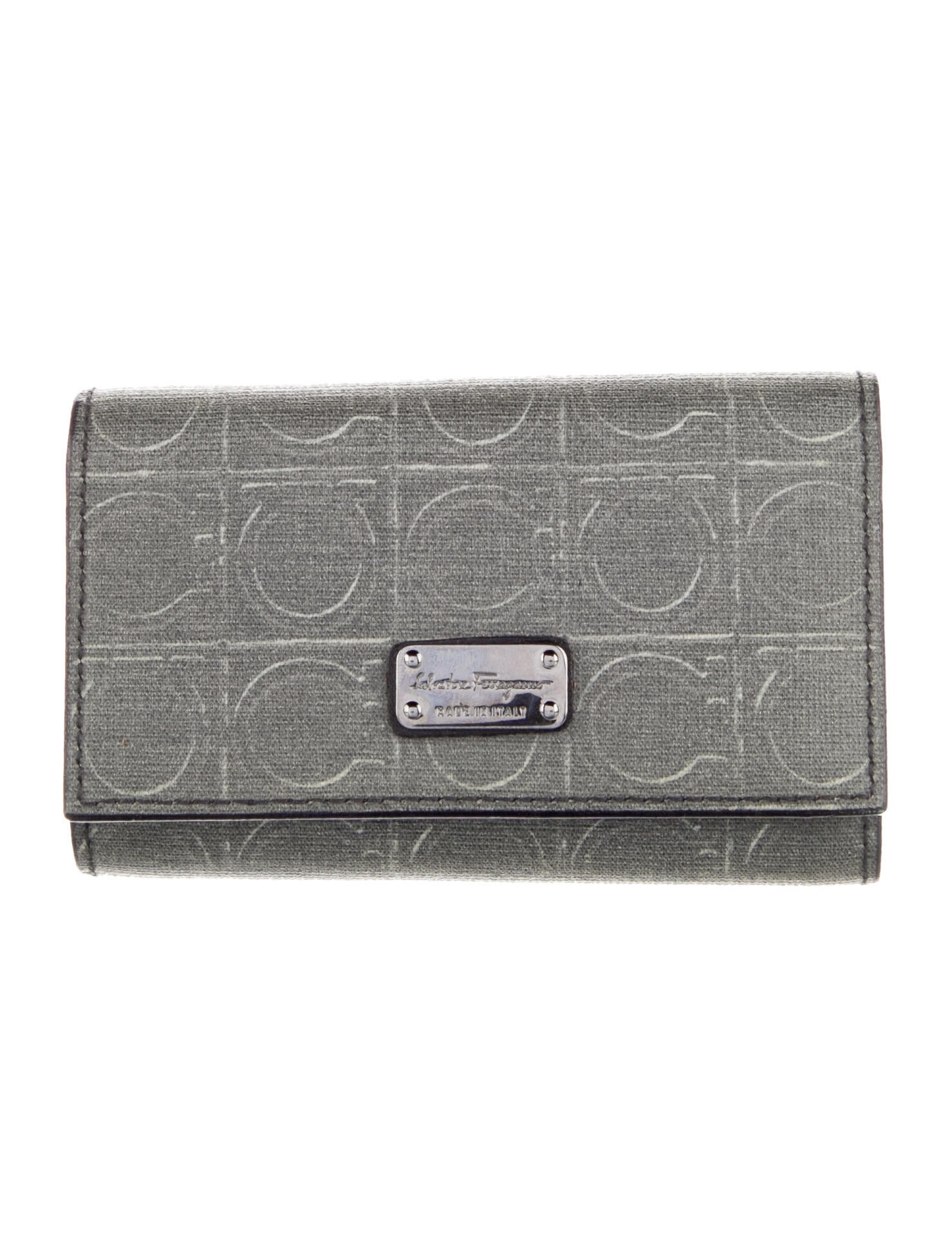 Salvatore Ferragamo Leather key holder Grey Travel, Accessories