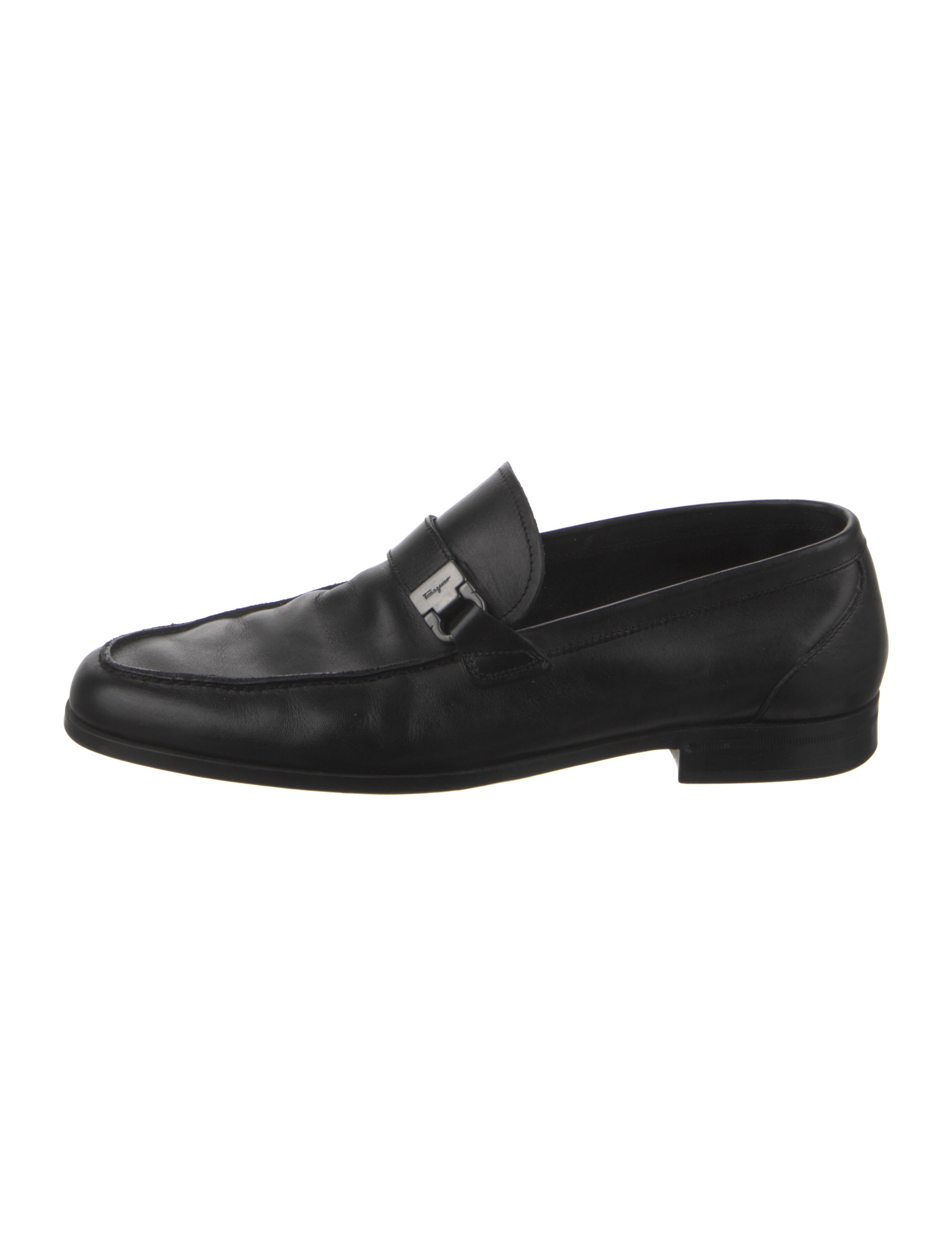 Salvatore Ferragamo Leather Loafers Black Loafers, Shoes SAL262373 The RealReal