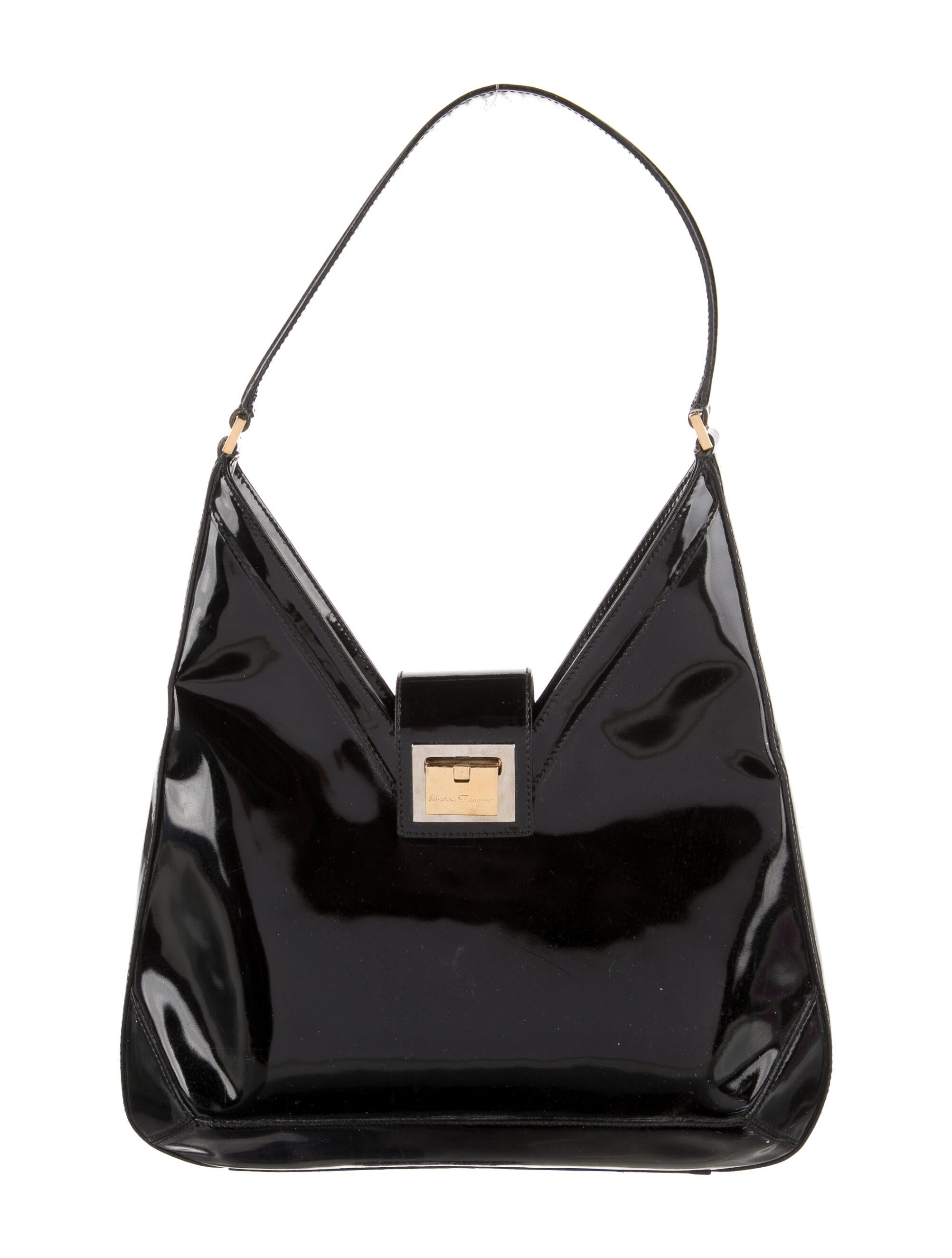 Salvatore Ferragamo LeatherTeim Resin Shoulder Bag Black Shoulder