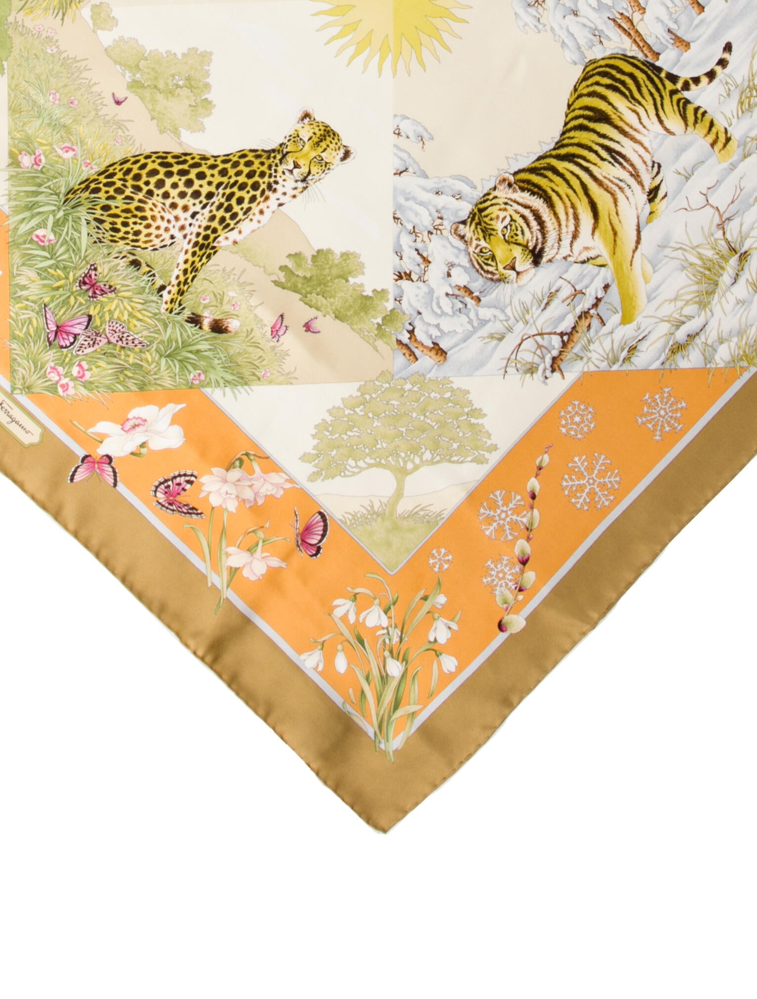 Ferragamo Silk Scarf With Indian Print