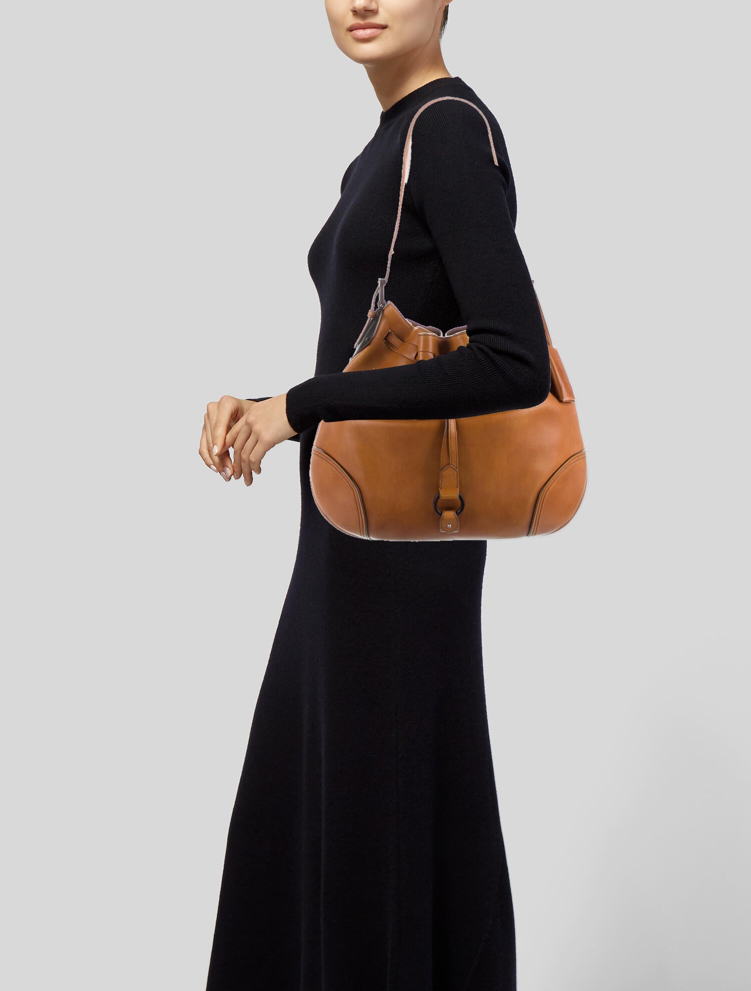 Salvatore Ferragamo Leather Shoulder Bag Neutrals Shoulder Bags