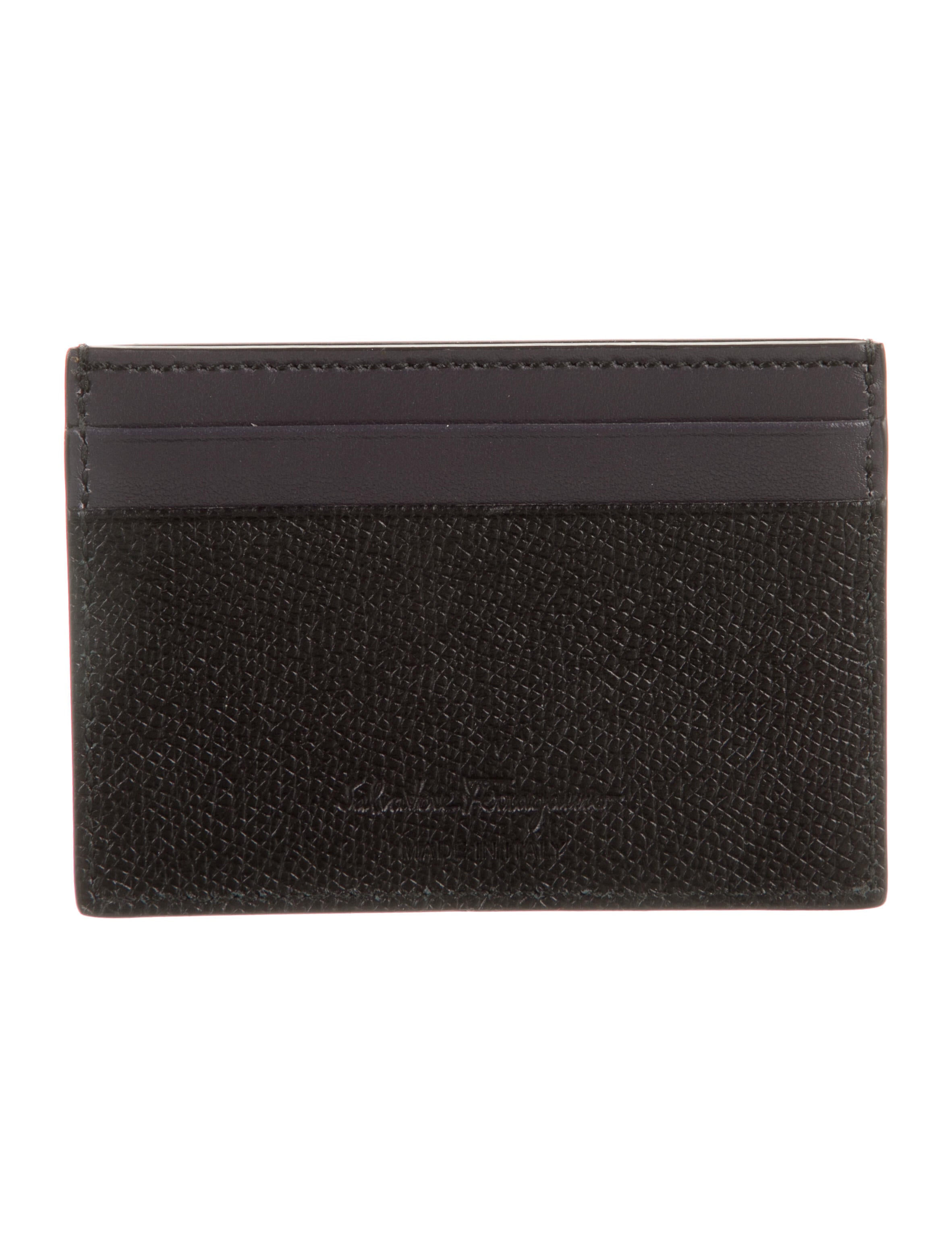 Salvatore Ferragamo Leather Bifold Wallet Black Wallets, Accessories