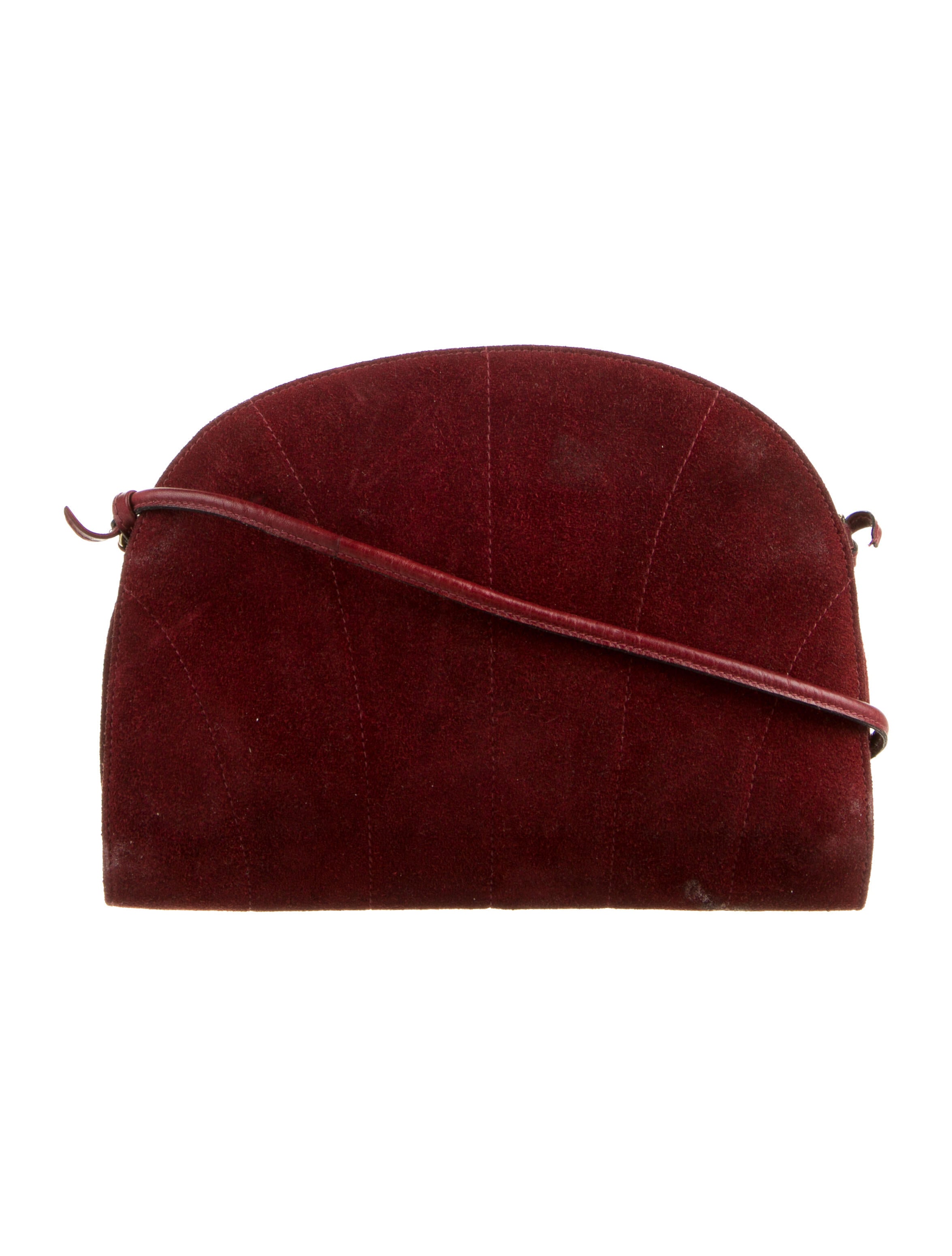 Salvatore Ferragamo Leather Shoulder Bag Burgundy Shoulder Bags