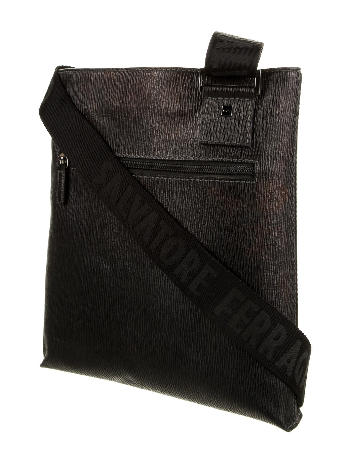 Salvatore Ferragamo Leather Messenger Bag Black Messenger Bags, Bags