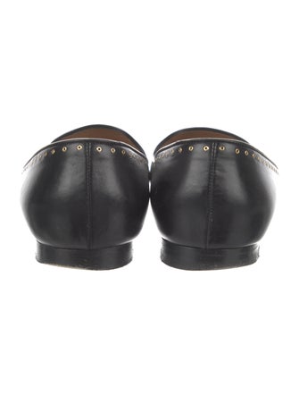 Salvatore Ferragamo Leather Fringe Trim Accent Flats