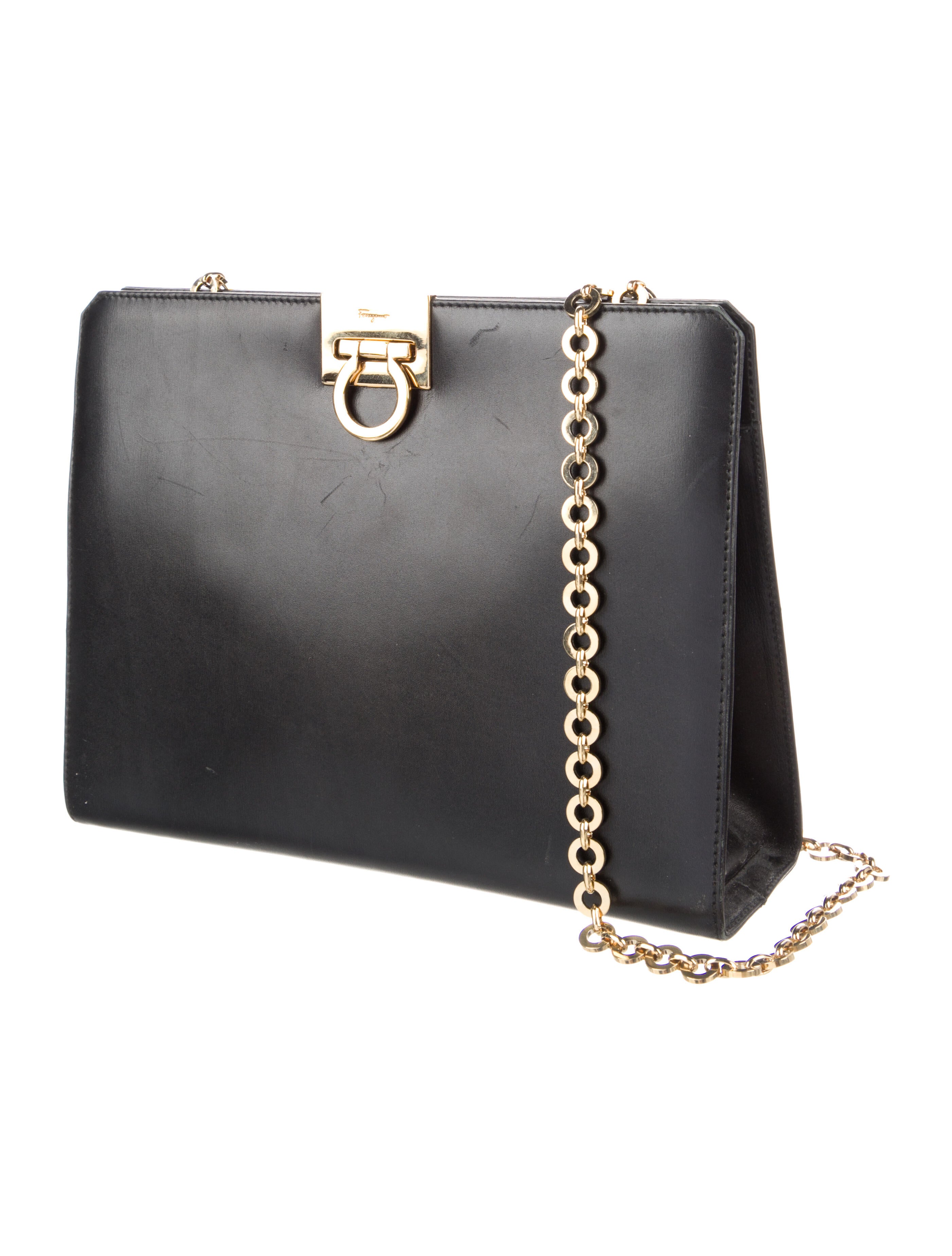 Salvatore Ferragamo Leather Crossbody Bag Black Crossbody Bags