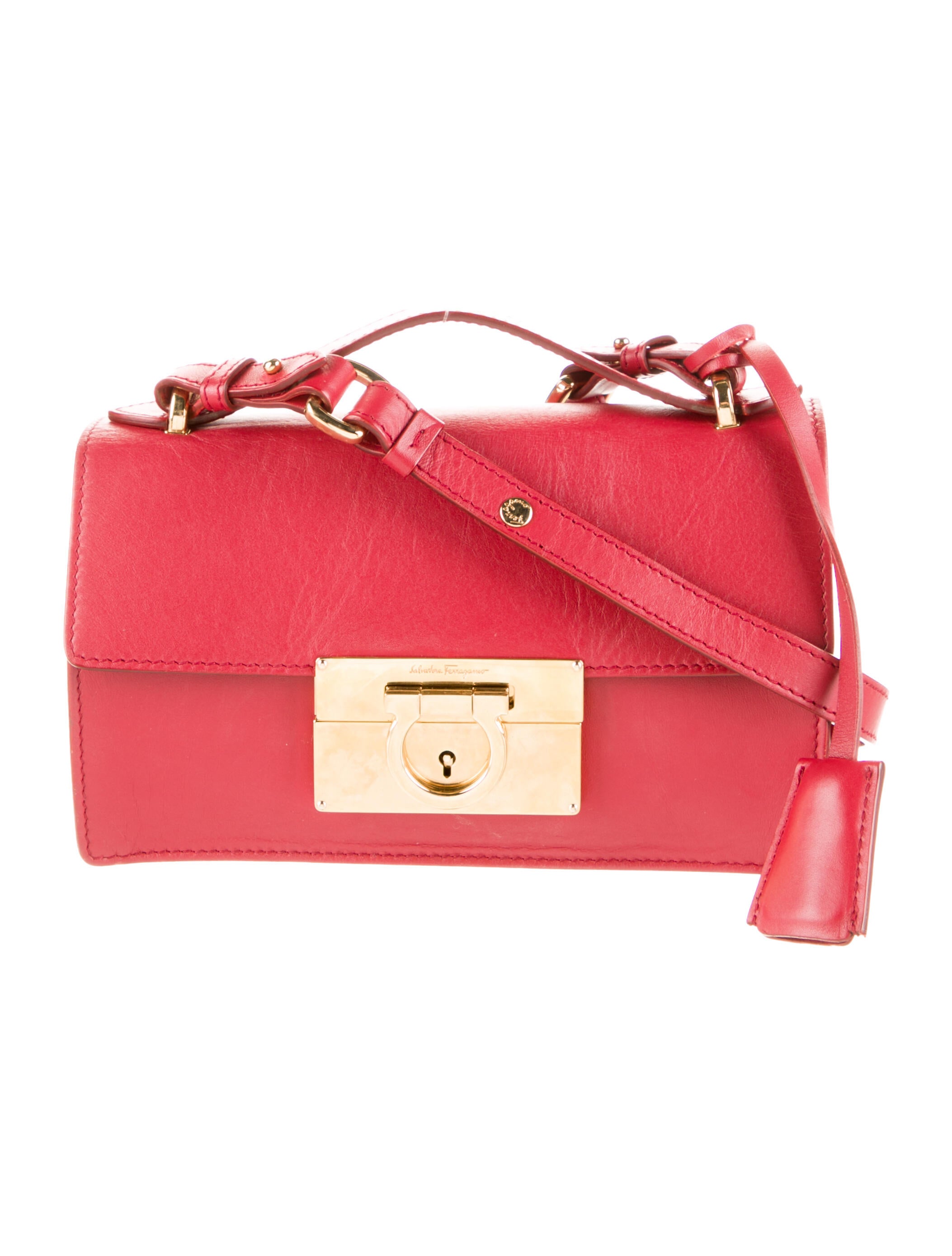Salvatore Ferragamo Leather Crossbody Bag Red Crossbody Bags