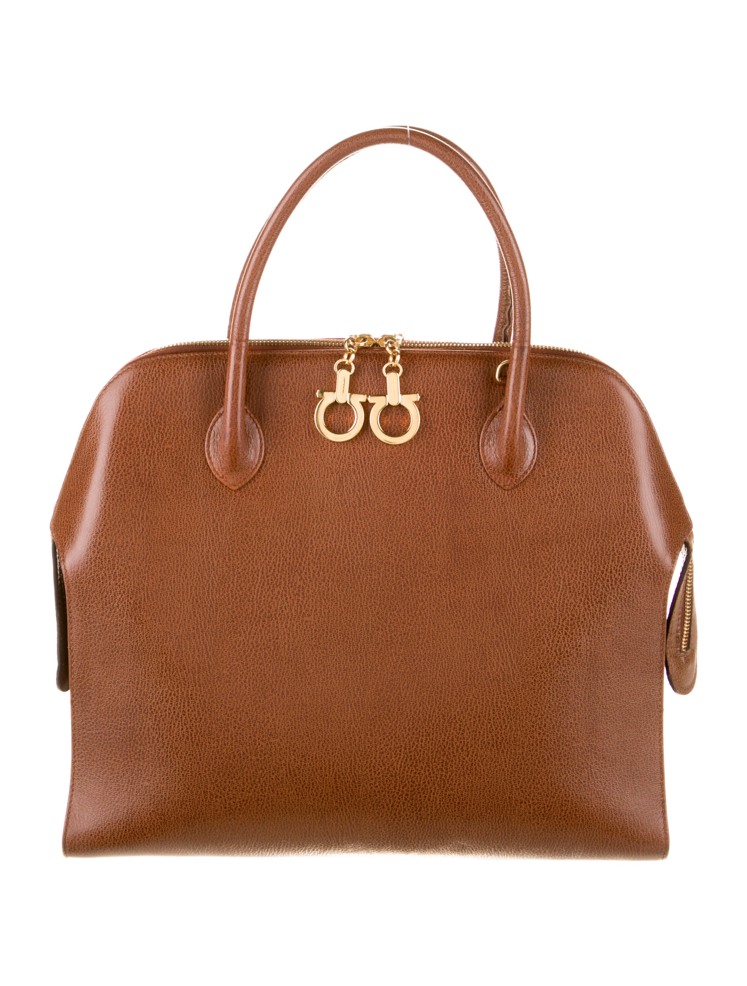 Salvatore Ferragamo Leather Shoulder Bag Brown Shoulder Bags