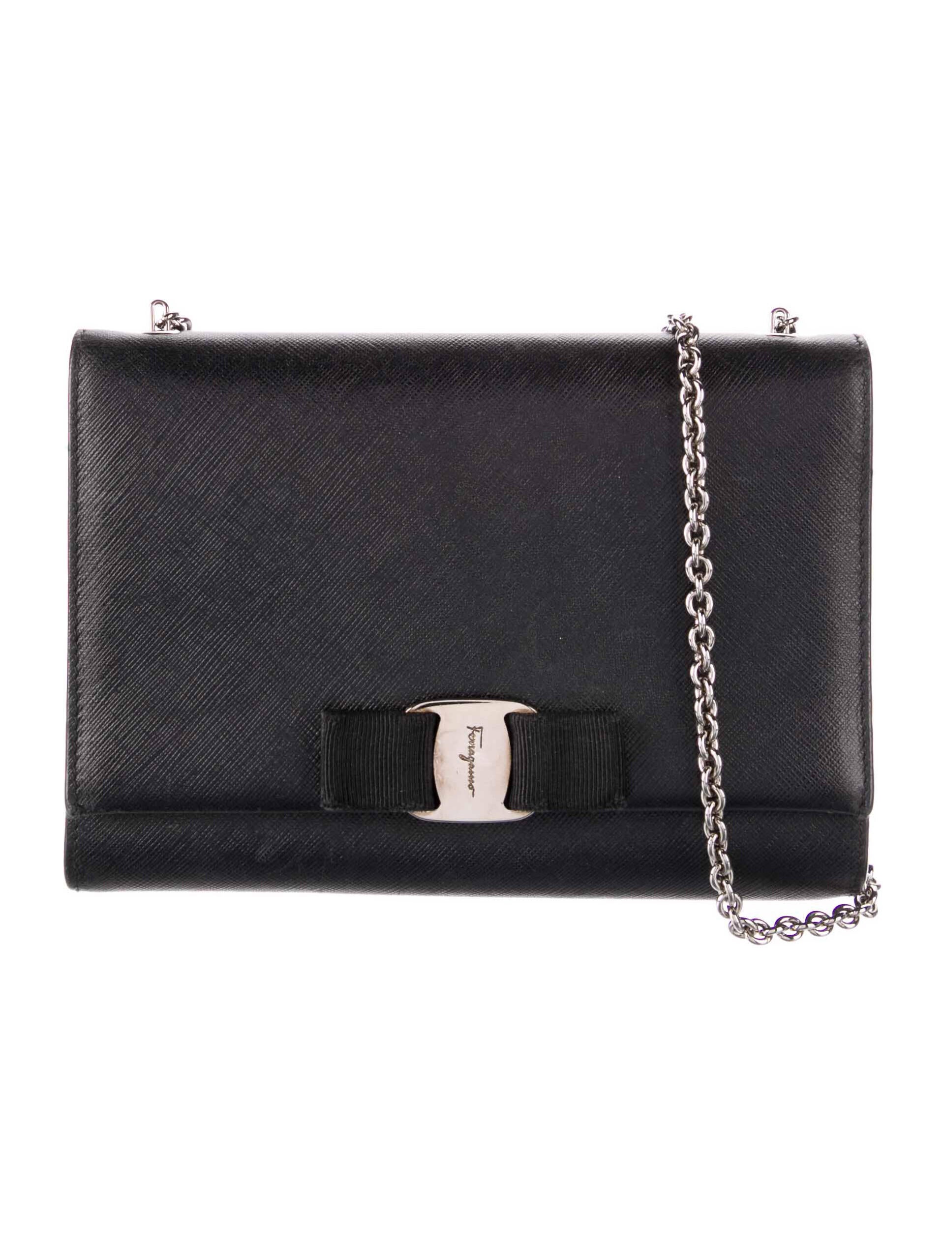 Salvatore Ferragamo Leather Crossbody Bag Black Crossbody Bags, Handbags SAL291764 The