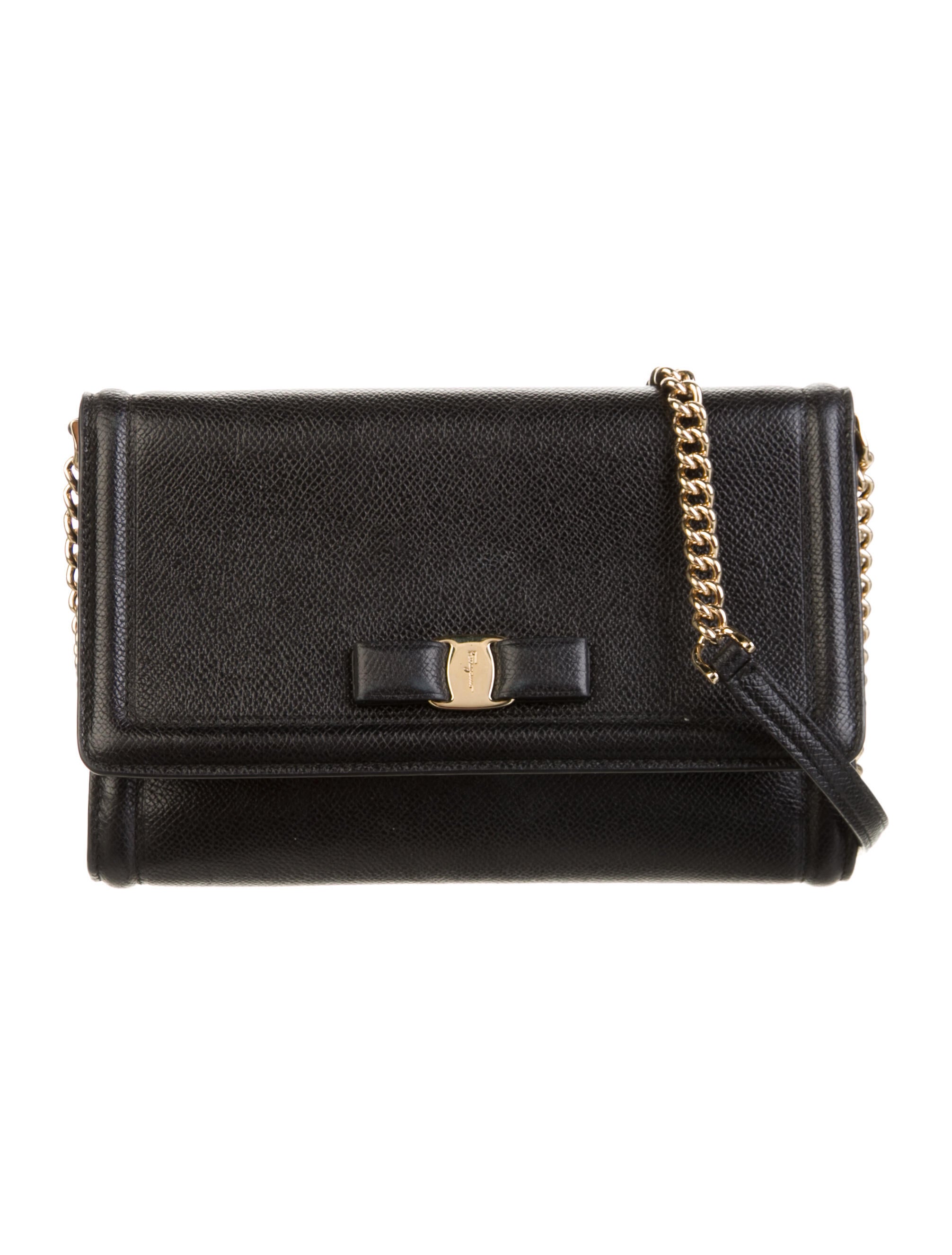 Salvatore Ferragamo Leather Crossbody Bag Black Crossbody Bags