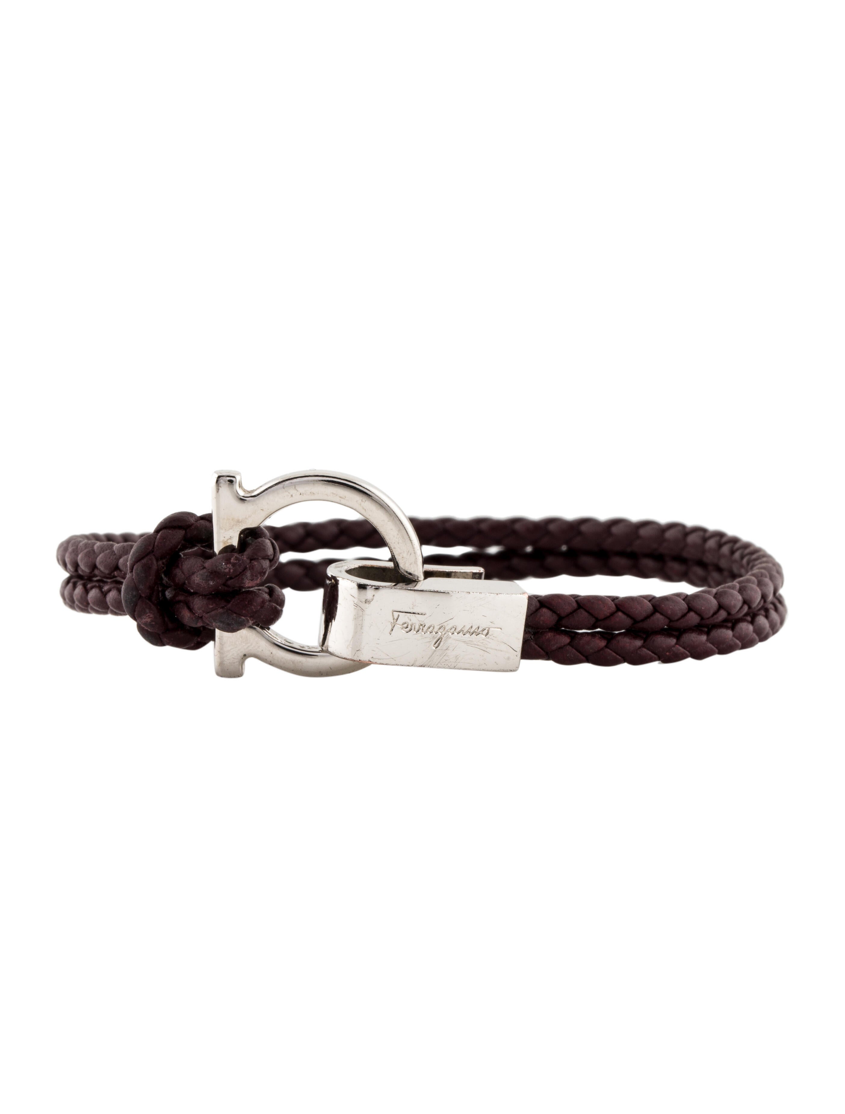 Intertwined Gancini Leather Bracelet main image 0
