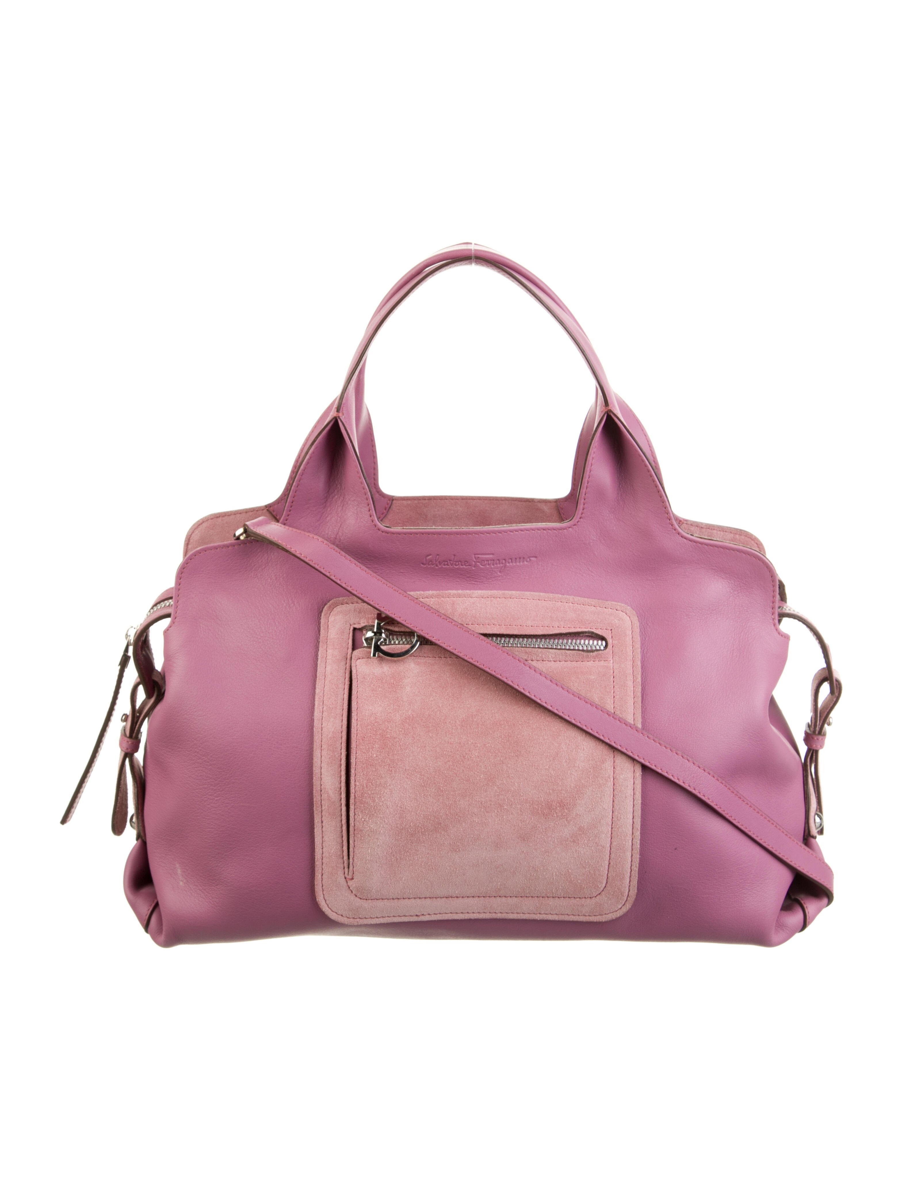 Salvatore Ferragamo Leather Shoulder Bag Pink Shoulder Bags, Handbags