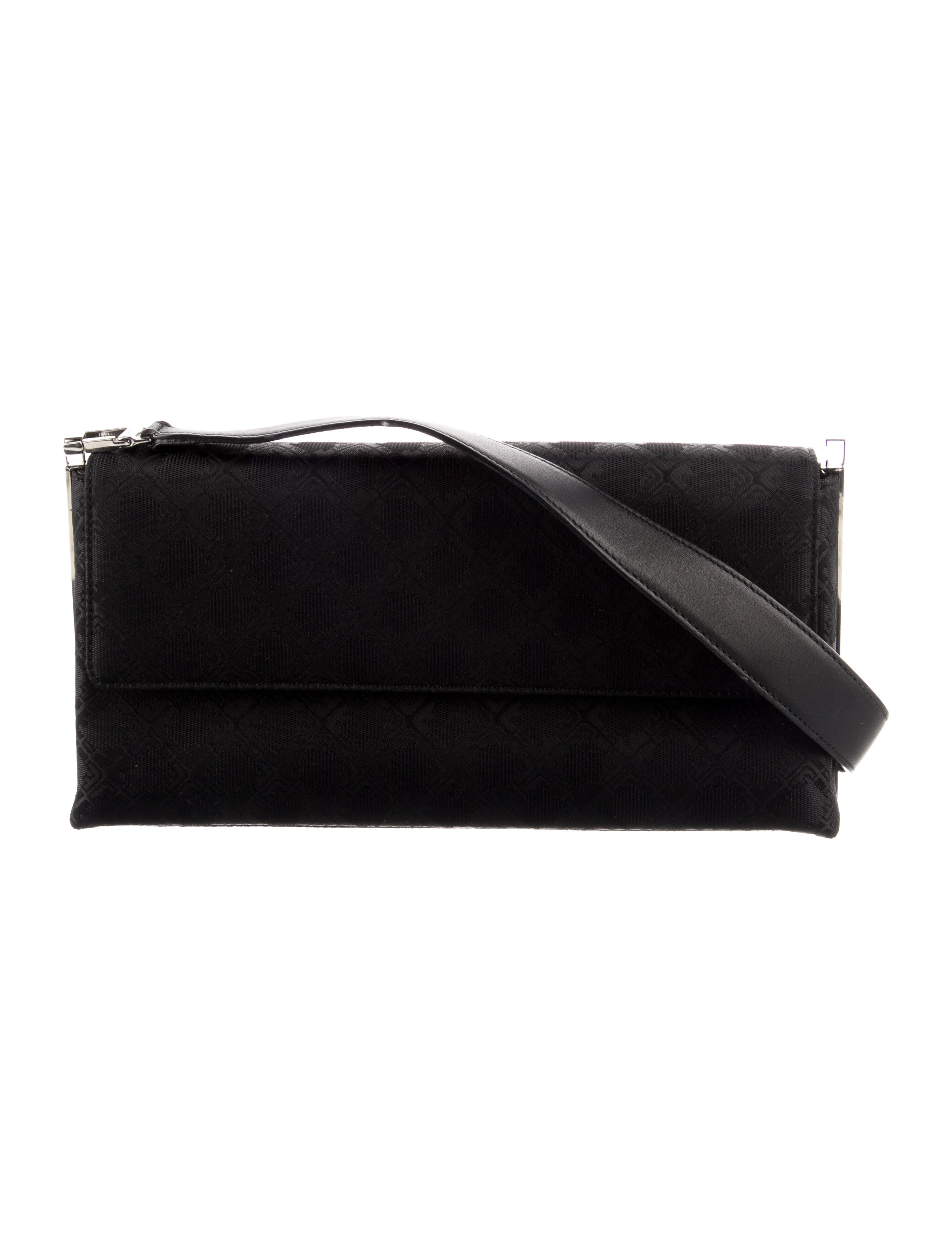 Salvatore Ferragamo Satin Shoulder Bag Black Shoulder Bags, Handbags