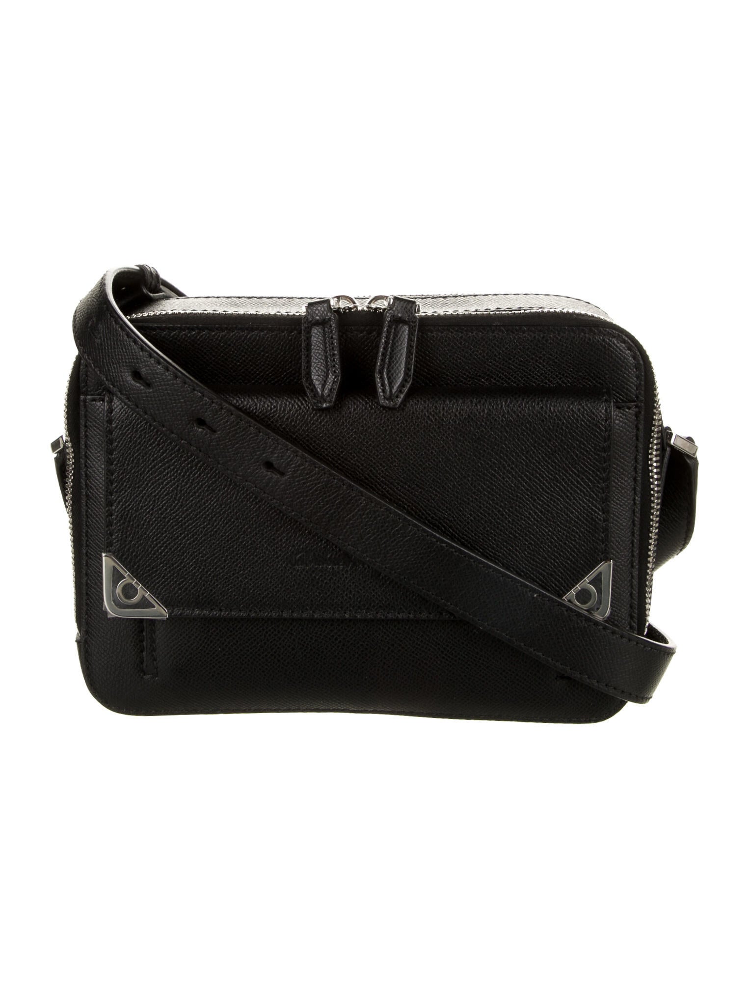 Salvatore Ferragamo Leather Crossbody Bag w/Tags Black Crossbody Bags, Handbags SAL299085