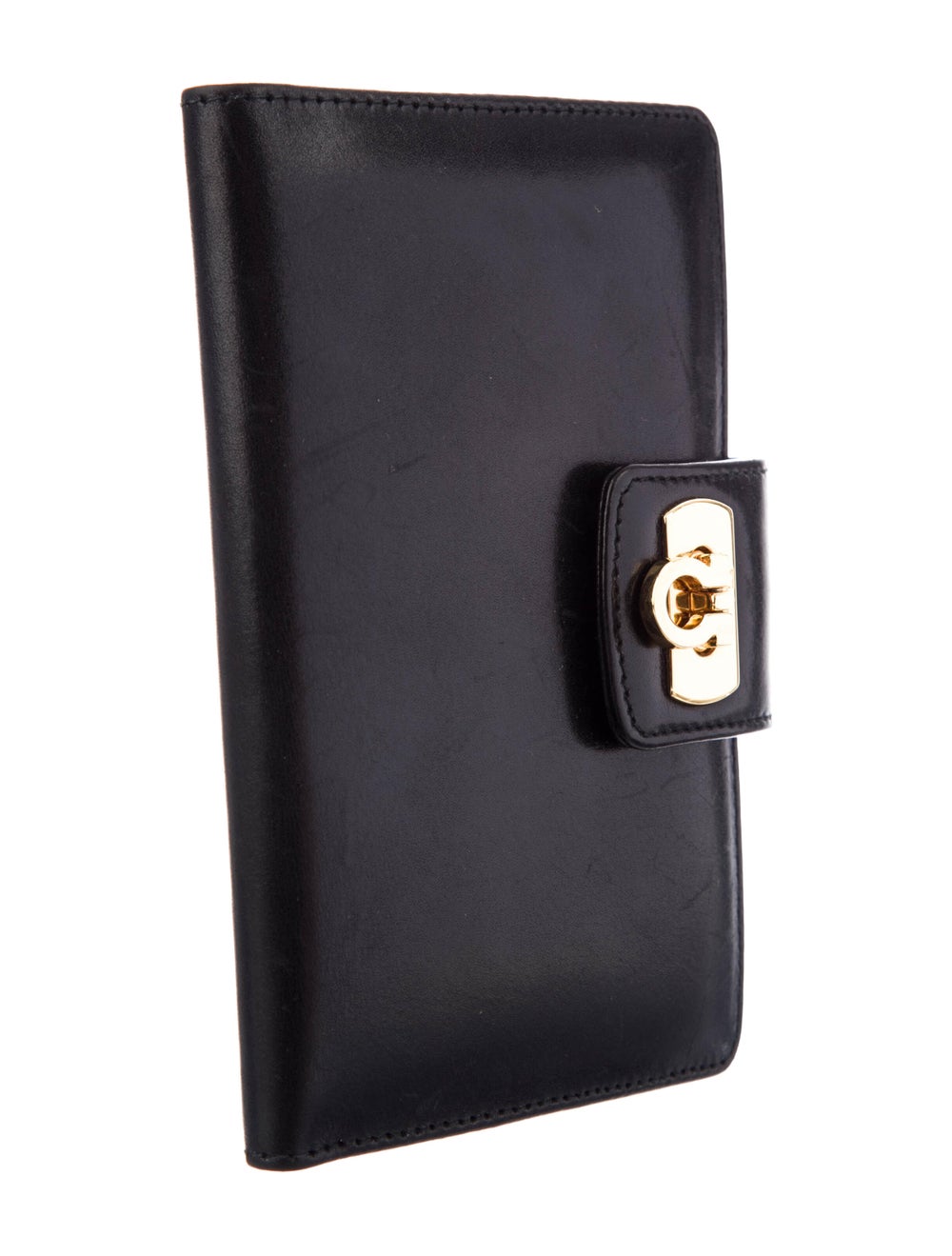 Salvatore Ferragamo Leather Address Book Black Books, Stationery
