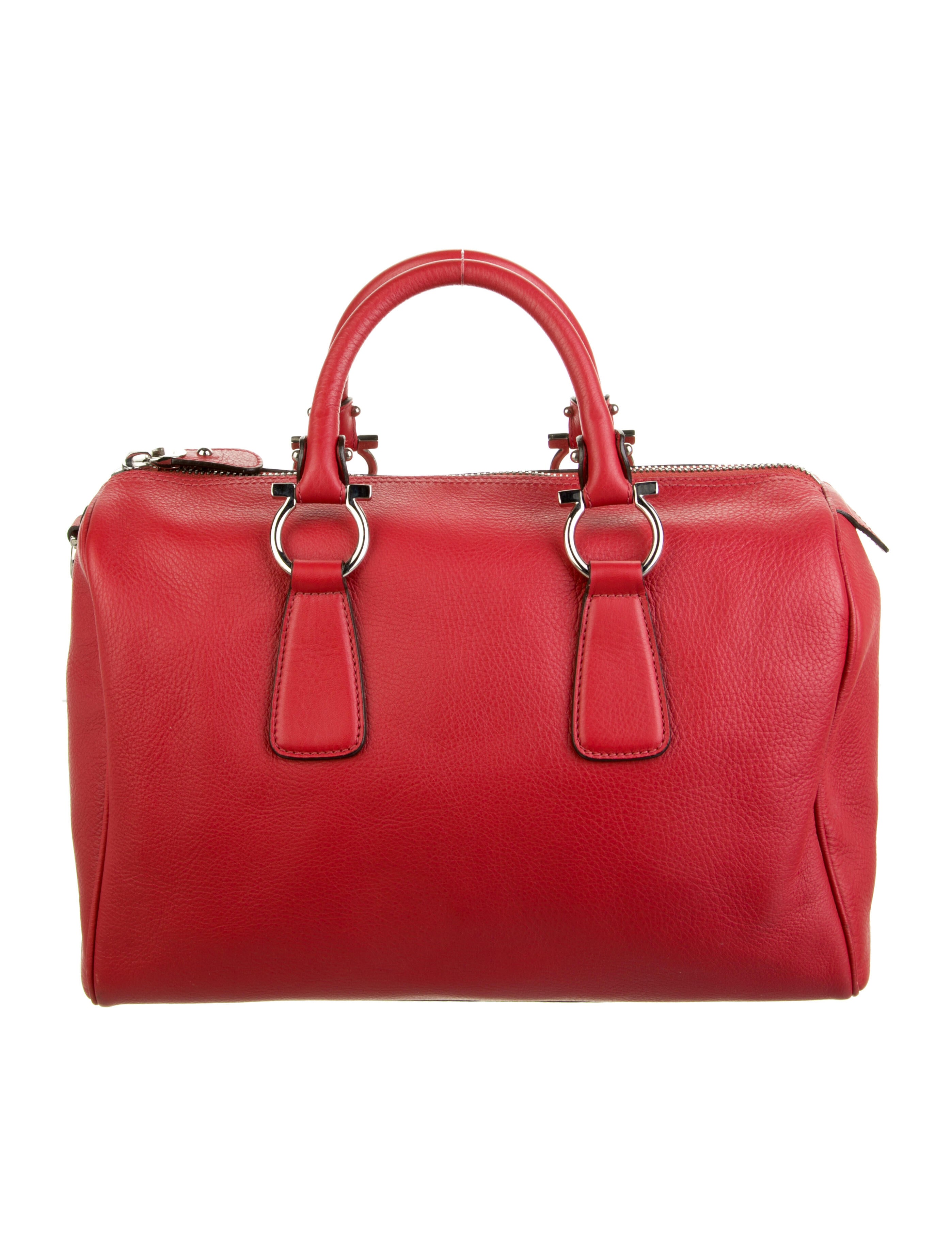 Salvatore Ferragamo Leather Handle Bag Red Handle Bags, Handbags SAL302187 The RealReal