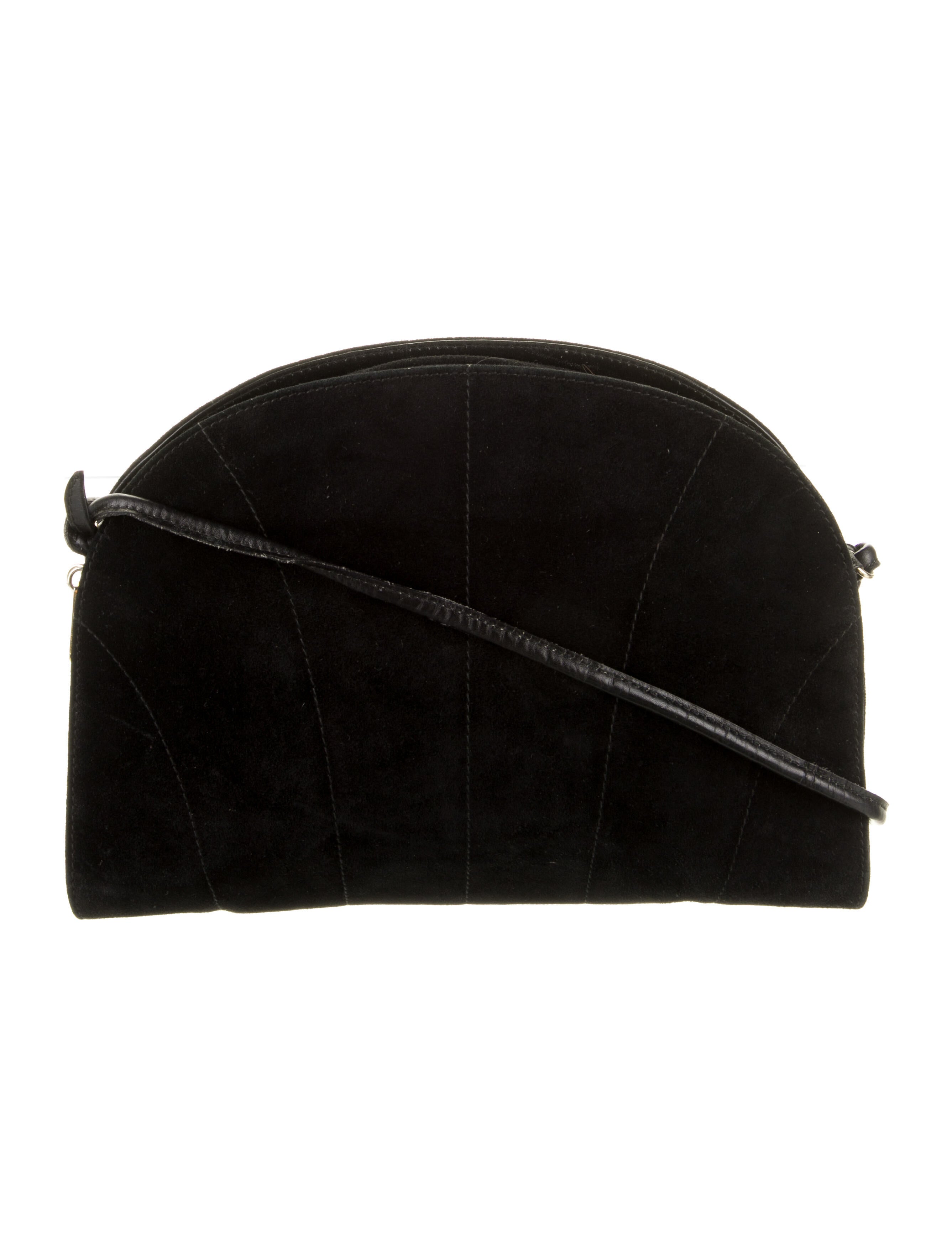 Salvatore Ferragamo Suede Shoulder Bag Black Shoulder Bags, Handbags